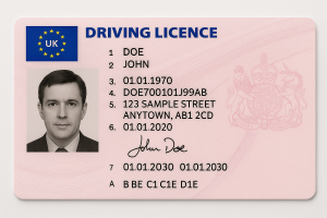 notarisation of driving licence